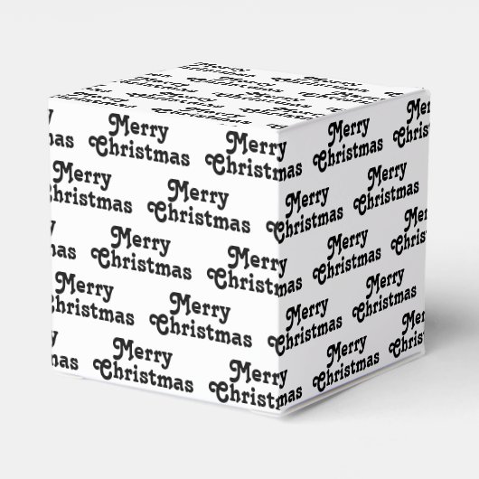 Frohe Weihnachten Schwarz-weißes Weihnachtsmuster Geschenkschachtel (Rückseite)