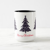 Frohe Weihnachten, schwarze Bäume mit fallendem Sc Tasse (Zentrum)