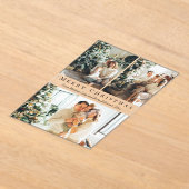 Frohe Weihnachten schwarze Drehbuch 3 Fotos Urlaub Acryleinladungen (Ablage )