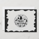 Frohe Weihnachten schwarze Flat Holiday Card (Vorderseite)