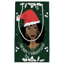 Frohe Weihnachten, Schwarze Frau mit Weihnachtsman