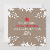 Frohe Weihnachten, schwarze Frau, rote Weihnachtsm Karte (Rückseite)