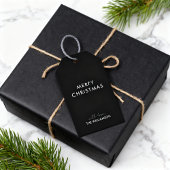 Frohe Weihnachten Schwarze Geschenkanhänger mit in
