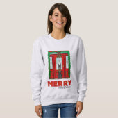 Frohe Weihnachten Schwarzer Riesenschnauzer Sweatshirt (Vorne ganz)