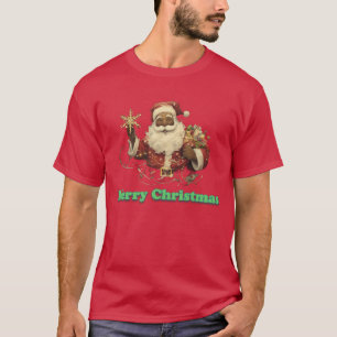 Frohe Weihnachten Schwarzer Weihnachtsmann-T - Shi T-Shirt
