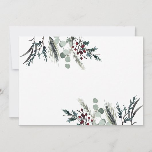 Frohe Weihnachten Schwarzer Winter botanisches Fot (Rückseite)