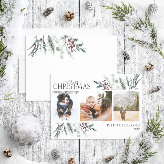 Frohe Weihnachten Schwarzer Winter botanisches Fot