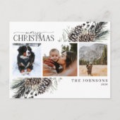 Frohe Weihnachten Schwarzer Winter Pinecone Botani (Vorderseite)