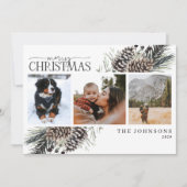 Frohe Weihnachten Schwarzer Winter Pinecone Botani (Vorderseite)