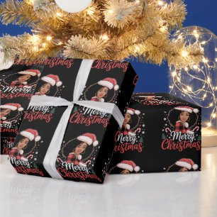 Frohe Weihnachten Schwarzes afrikanisches Mädchen  Geschenkpapier