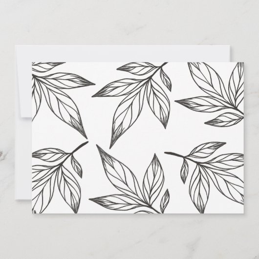 Frohe Weihnachten Schwarzes Botanisches Foto Einladung (Rückseite)