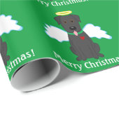 Frohe Weihnachten! Schwarzes Geschenkpapier (Rolleneckpunkt)