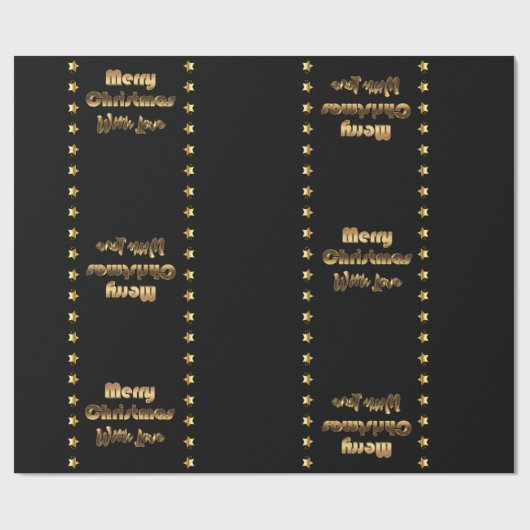 Frohe Weihnachten Schwarzes Gold Braun Elegante St Geschenkpapier (Flach)