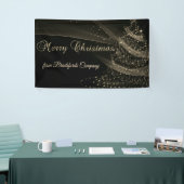 Frohe Weihnachten, Schwarzes Gold Weihnachtsbaum Banner (Messeveranstaltung)