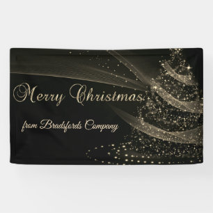 Frohe Weihnachten, Schwarzes Gold Weihnachtsbaum Banner