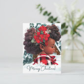 Frohe Weihnachten Schwarzes Mädchen Melanin Girls Postkarte (Stehend Vorderseite)