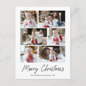 Frohe Weihnachten Schwarzes Script 6 Foto Collage (Vorderseite)