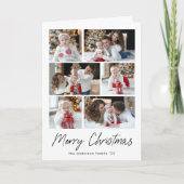 Frohe Weihnachten Schwarzes Script 6 Foto Collage (Vorderseite)