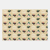 Frohe Weihnachten Scottie Dog Snow Fun Name Geschenkpapier Set (Vorderseite 3)