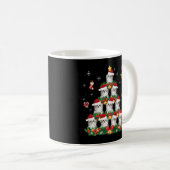 Frohe Weihnachten Scottish Fold Cat Santa Tree Paj Kaffeetasse (VorderseiteRechts)