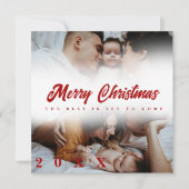 Frohe Weihnachten Script 3 Collage Multi Foto (Vorderseite)