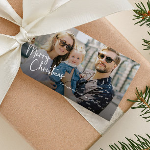 Frohe Weihnachten Script Schrift 2 Foto Geschenkanhänger