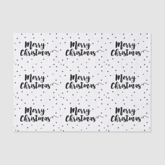 Frohe Weihnachten - Script Typografie und Sterne Seidenpapier (Vorderseite)