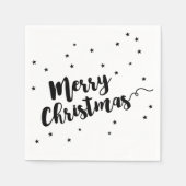 Frohe Weihnachten - Script Typografie und Sterne Serviette (Vorderseite)