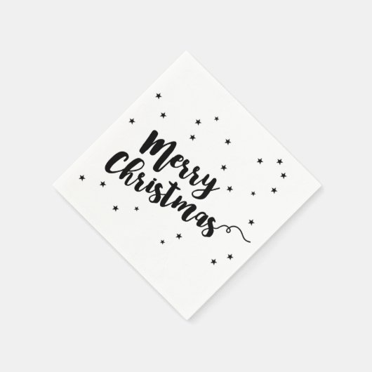 Frohe Weihnachten - Script Typografie und Sterne Serviette (Ecke)
