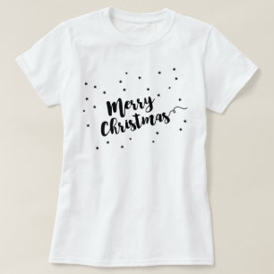 Frohe Weihnachten - Script Typografie und Sterne T-Shirt