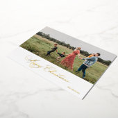 Frohe Weihnachten Scripted Elegance Folien Feiertagskarte (Gedreht)