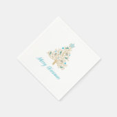 Frohe Weihnachten Seashell Weihnachtsbaum Serviette (Ecke)