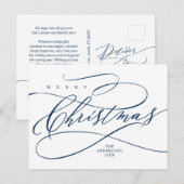 Frohe Weihnachten, Seasons Gruß Kalligraphie Post Postkarte (Vorne/Hinten)