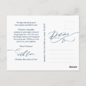 Frohe Weihnachten, Seasons Gruß Kalligraphie Post Postkarte (Rückseite)