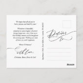 Frohe Weihnachten, Seasons Grußkalligraphie Postkarte (Rückseite)