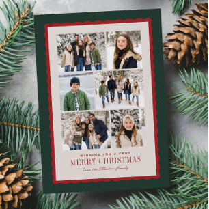 Frohe Weihnachten sechs Foto-Collage rot grün