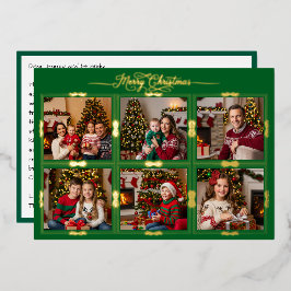 Frohe Weihnachten sechs Gerahmte Bilder Front Gree Folien Feiertagskarte