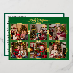 Frohe Weihnachten sechs Gerahmte Bilder Front Gree Folien Feiertagskarte