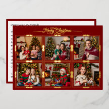 Frohe Weihnachten sechs Gerahmte Bilder Front Red