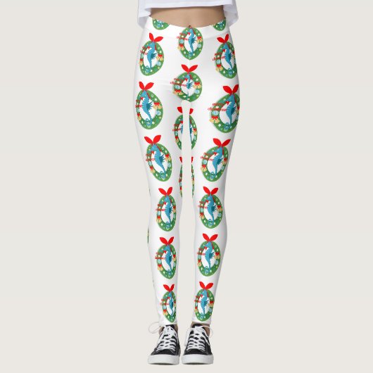 frohe Weihnachten Seepferd Leggings (Vorderseite)