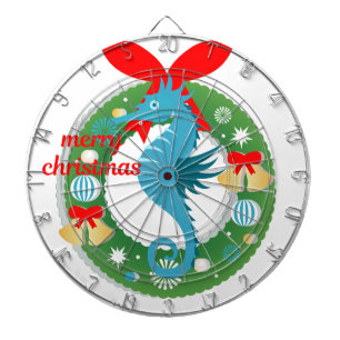 frohe weihnachten seepferdchen dartscheibe