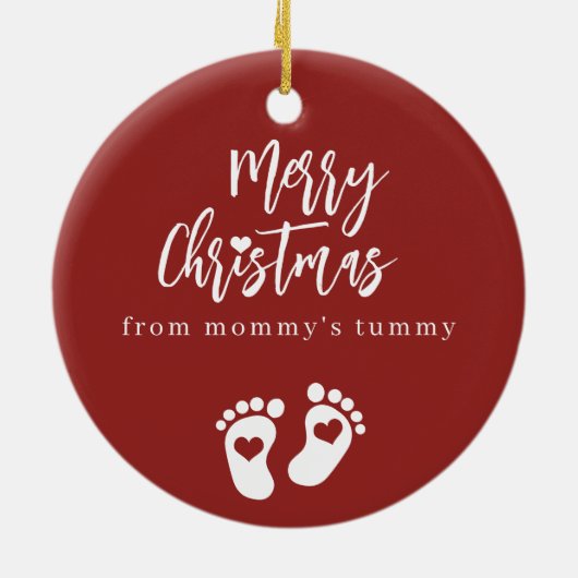 Frohe Weihnachten sehen Sie im Foto 2026 Schwanger Keramik Ornament (Hinten)