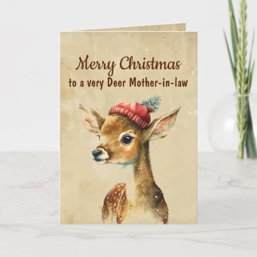Frohe Weihnachten Sehr Hirsche Schwiegermutter Karte (Vorderseite)