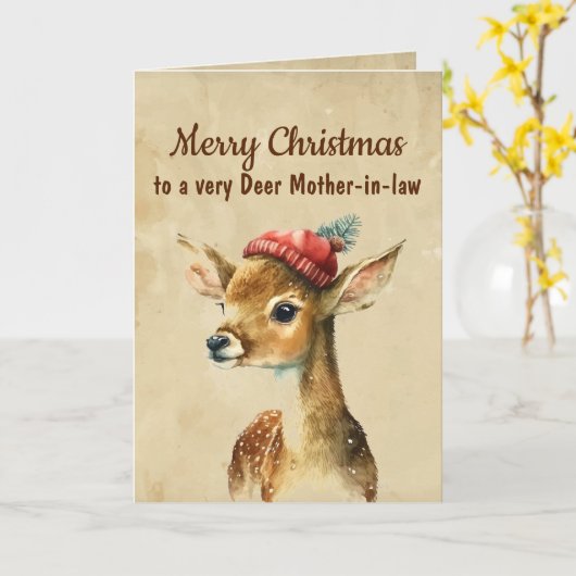 Frohe Weihnachten Sehr Hirsche Schwiegermutter Karte (Gelbe Blume)