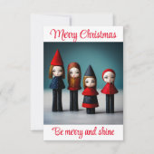 Frohe Weihnachten sei fröhlich und strahlend Dankeskarte (Vorderseite)