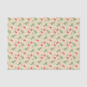 Frohe Weihnachten Seidenpapier; Stechpalmenbeeren Seidenpapier
