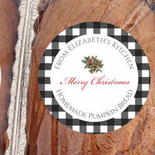 Frohe Weihnachten Selbstgemachte Lebensmittel Weiß Runder Aufkleber