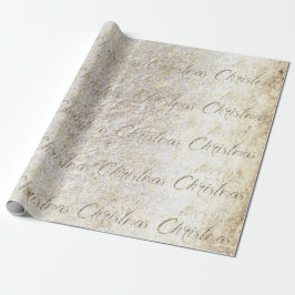 Frohe Weihnachten Sepia Gold Glitzer Frühe Hütte Geschenkpapier