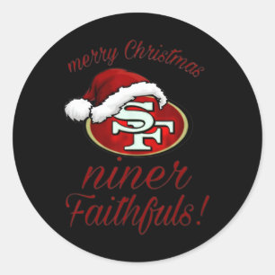 Frohe Weihnachten Sf 49 Niner Faithfuls Runder Aufkleber