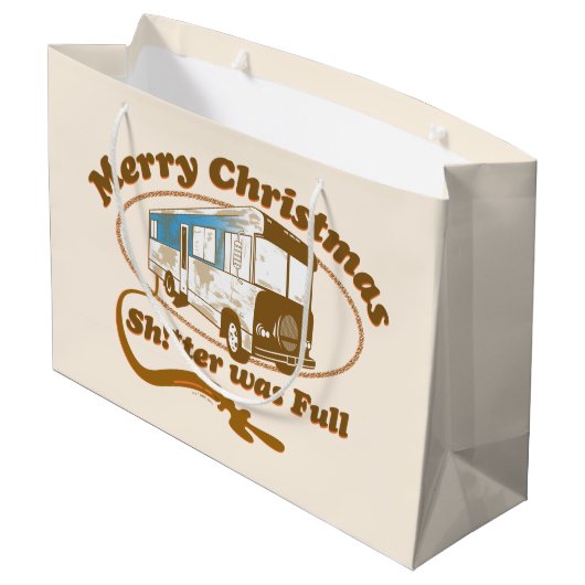 Frohe Weihnachten Sh!*ter war voll Große Geschenktüte (Rückseite Schrägansicht)